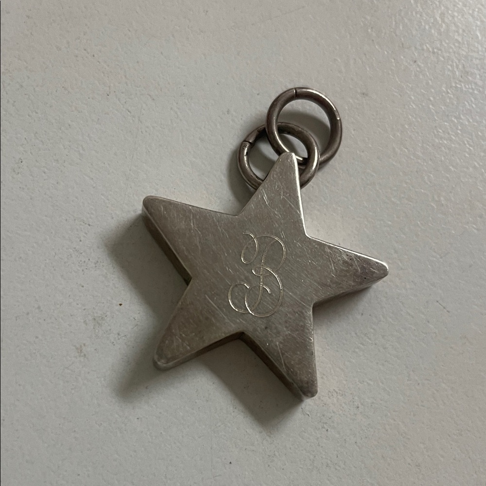 Silver 925 Star Initial Charm Pendant